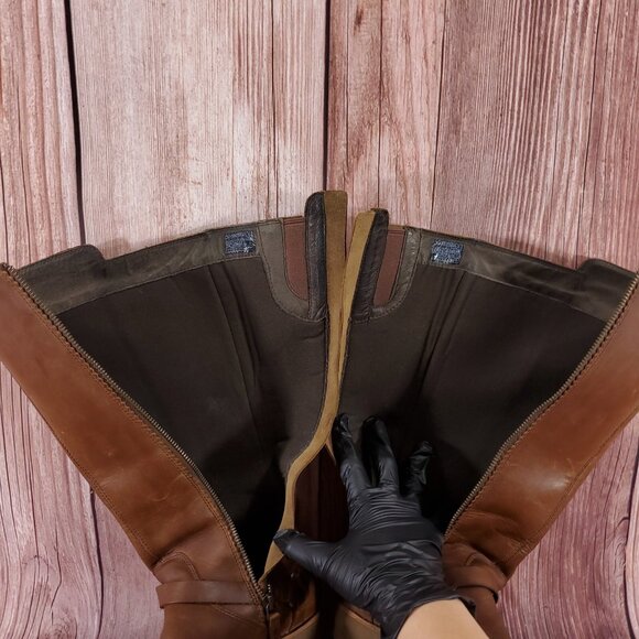 Teva Womens 7.5 De La Vina Dos Tall Boots Brown Leather Zip Waterproof 1017143 - Picture 11 of 15